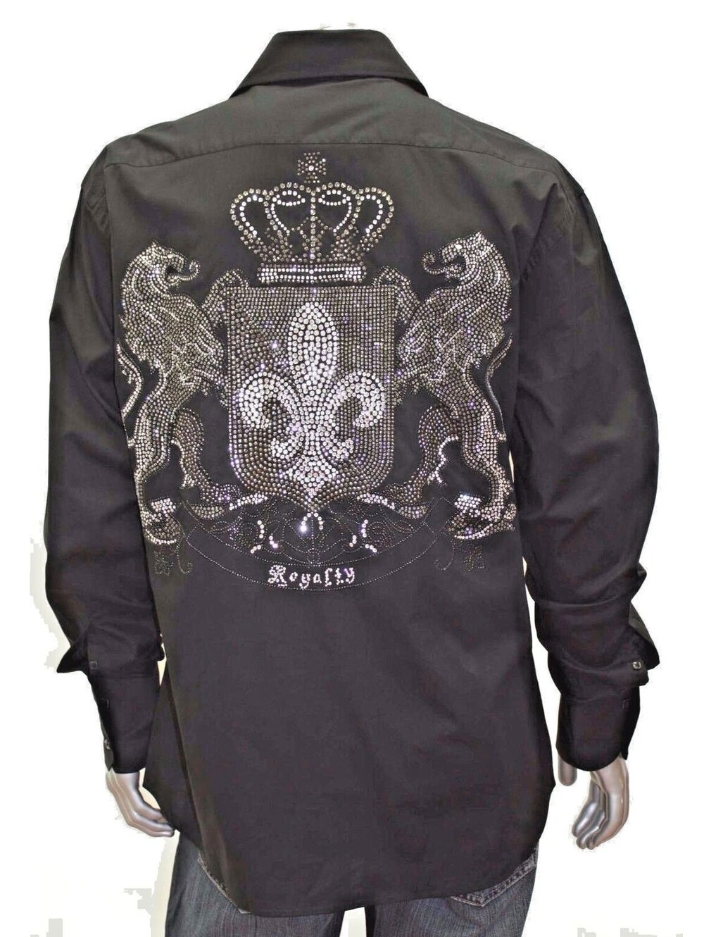 Men's Black Antonio Vega Long Sleeve Button Down Shirt